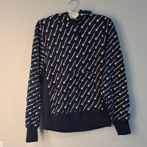 Champion Navy and White Logo Sweater
